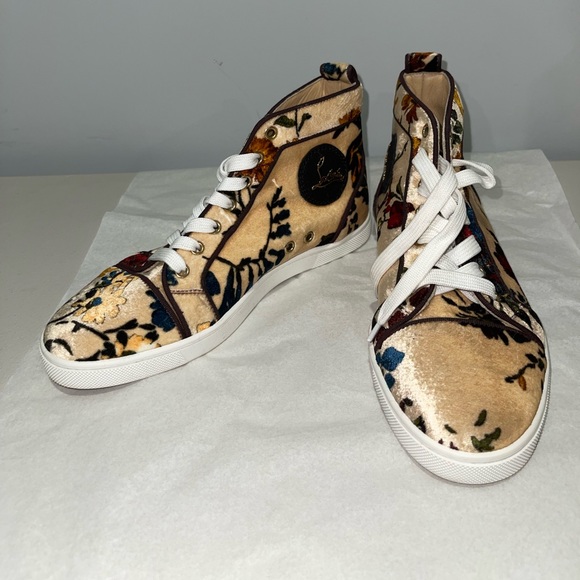 Christian Louboutin Orlato woman’s floral velvet sneakers